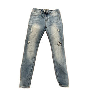 REWASH BLUE RIPPED SKINNY JEANS